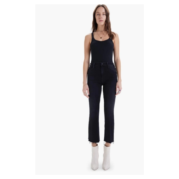 mother the hustler ankle fray encounters at night high rise ankle flare jeans - Picture 4 of 14